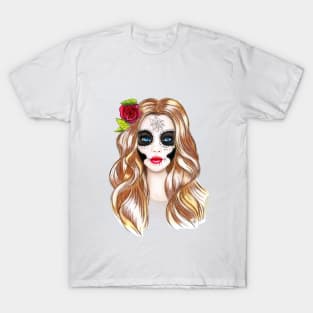 pencil drawing sugar skull girl T-Shirt